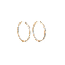 Load image into Gallery viewer, 4-prong Oval Profile Diamond Hoop Earrings