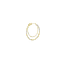 Load image into Gallery viewer, 4-prong Oval Profile Diamond Hoop Earrings