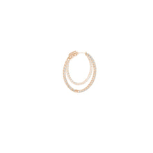 Load image into Gallery viewer, 4-prong Oval Profile Diamond Hoop Earrings