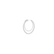 Load image into Gallery viewer, 4-prong Oval Profile Diamond Hoop Earrings