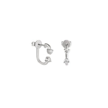 Load image into Gallery viewer, 3-prong Diamond Huggie Earrings