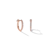 Load image into Gallery viewer, 4-prong Graduating Marquise Profile Diamond Huggie Earrings