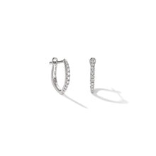 Load image into Gallery viewer, 4-prong Graduating Marquise Profile Diamond Huggie Earrings