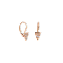 Load image into Gallery viewer, Arrow French Back Diamond Hoop Earrings