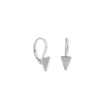 Load image into Gallery viewer, Arrow French Back Diamond Hoop Earrings