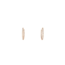 Load image into Gallery viewer, 4-prong Round Profile Diamond Hoop Earrings