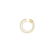 Load image into Gallery viewer, 4-prong Round Profile Diamond Hoop Earrings