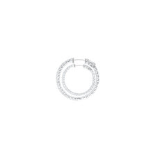 Load image into Gallery viewer, 4-prong Round Profile Diamond Hoop Earrings