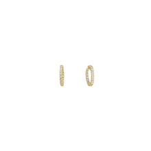 Load image into Gallery viewer, 4-prong Round Profile Diamond Hoop Earrings