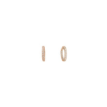 Load image into Gallery viewer, 4-prong Round Profile Diamond Hoop Earrings