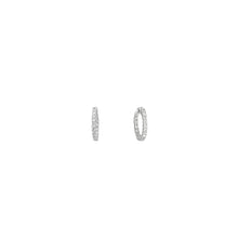 Load image into Gallery viewer, 4-prong Round Profile Diamond Hoop Earrings