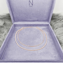 Load image into Gallery viewer, 4-prong Straight-line Diamond Tennis Necklace