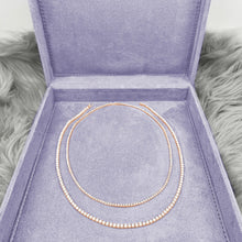 Load image into Gallery viewer, 4-prong Straight-line Diamond Tennis Necklace