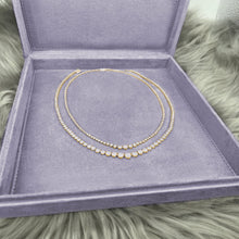 Load image into Gallery viewer, 3-prong Graduated Diamond Tennis Necklace