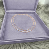 3-prong Graduated Diamond Tennis Necklace