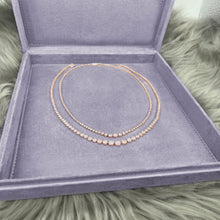 Load image into Gallery viewer, 3-prong Graduated Diamond Tennis Necklace