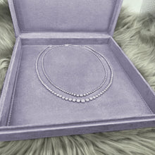 Load image into Gallery viewer, 3-prong Graduated Diamond Tennis Necklace