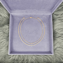 Load image into Gallery viewer, 3-prong Graduated Diamond Tennis Necklace
