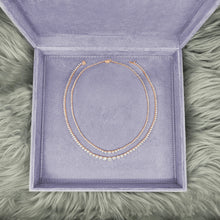 Load image into Gallery viewer, 3-prong Graduated Diamond Tennis Necklace
