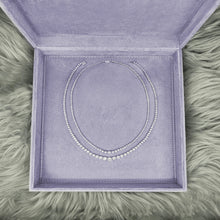 Load image into Gallery viewer, 3-prong Graduated Diamond Tennis Necklace