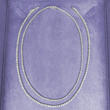 Load image into Gallery viewer, 3-prong Straight-line Diamond Tennis Necklace