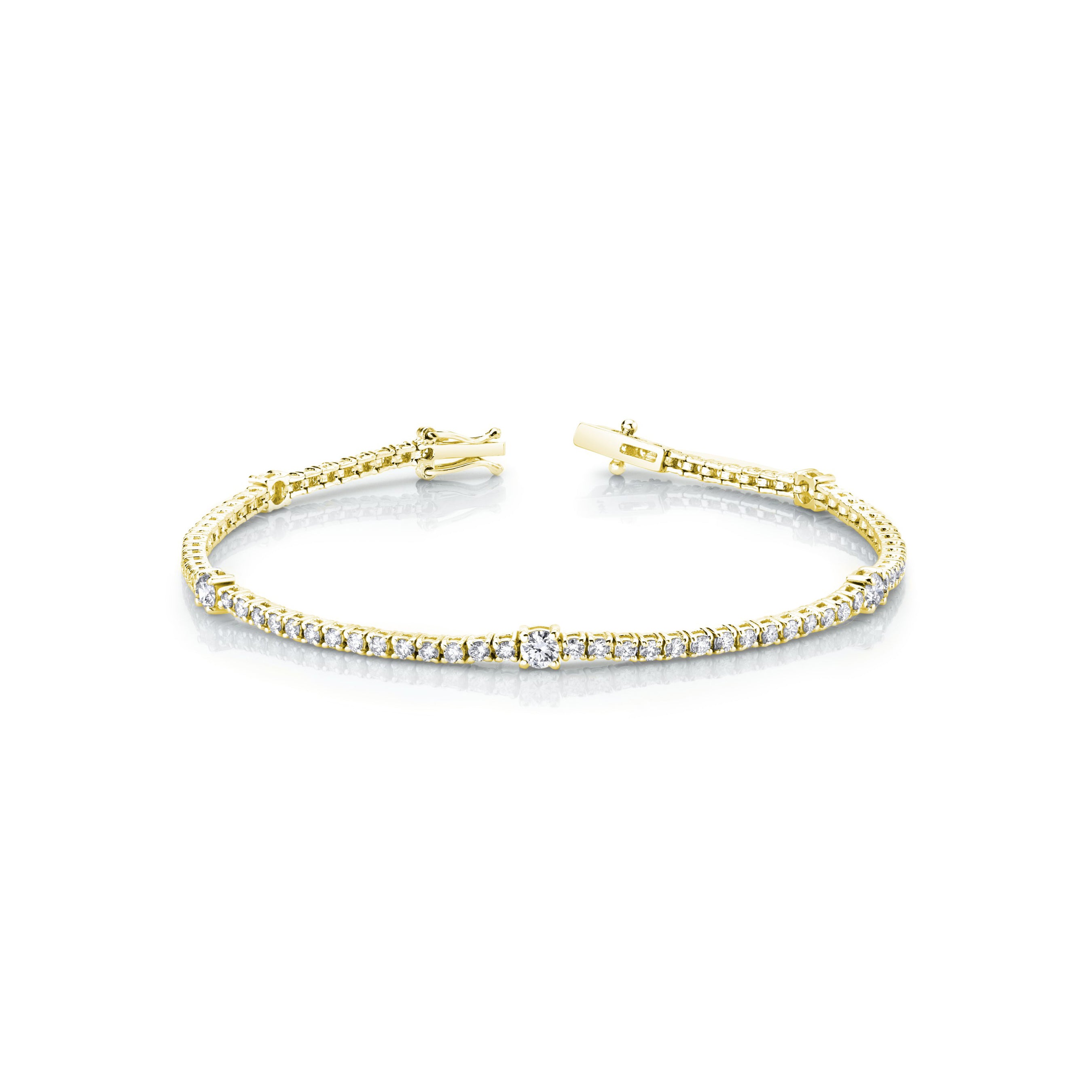 4-prong Station Diamond Tennis Bracelet