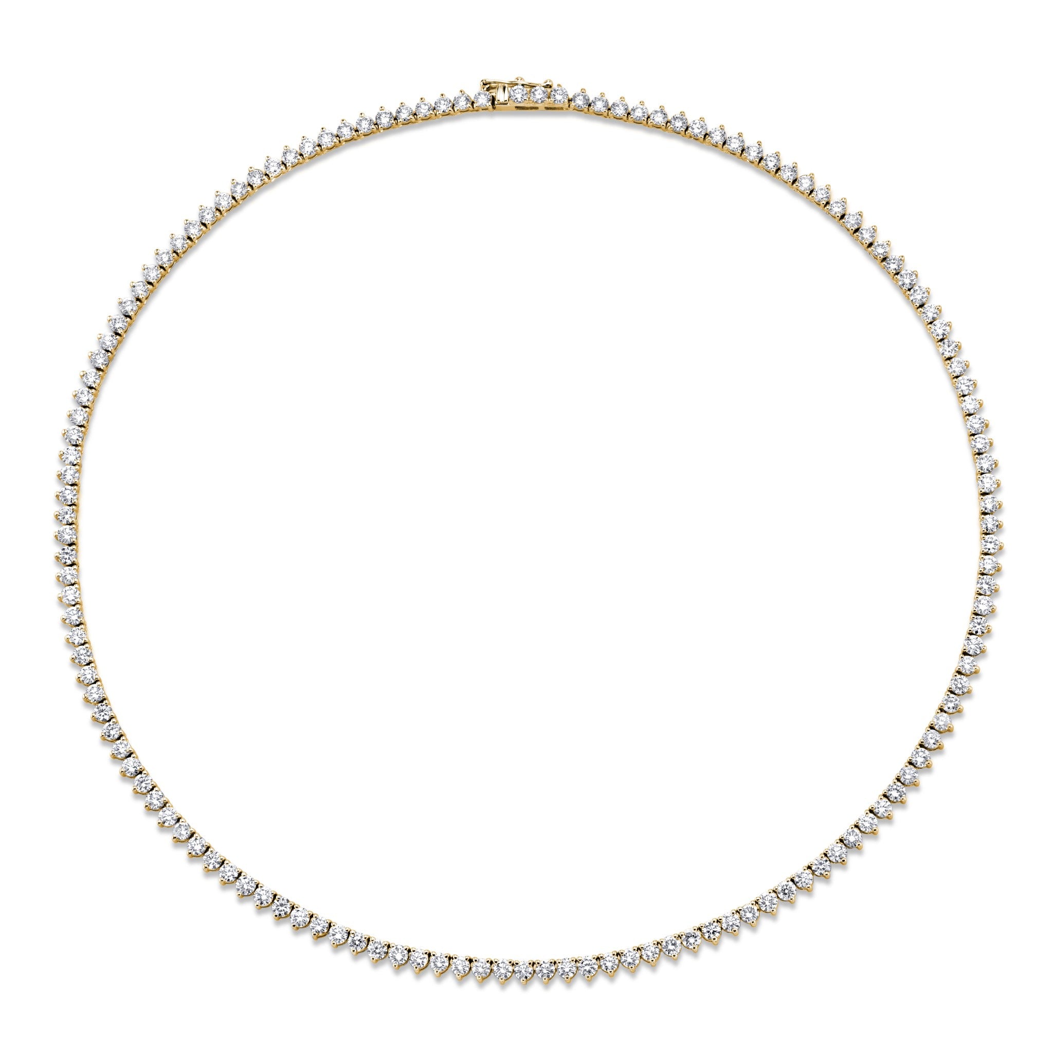 3-prong Straight-line Diamond Tennis Necklace