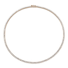 Load image into Gallery viewer, 3-prong Straight-line Diamond Tennis Necklace