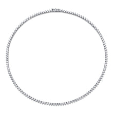 Load image into Gallery viewer, 3-prong Straight-line Diamond Tennis Necklace