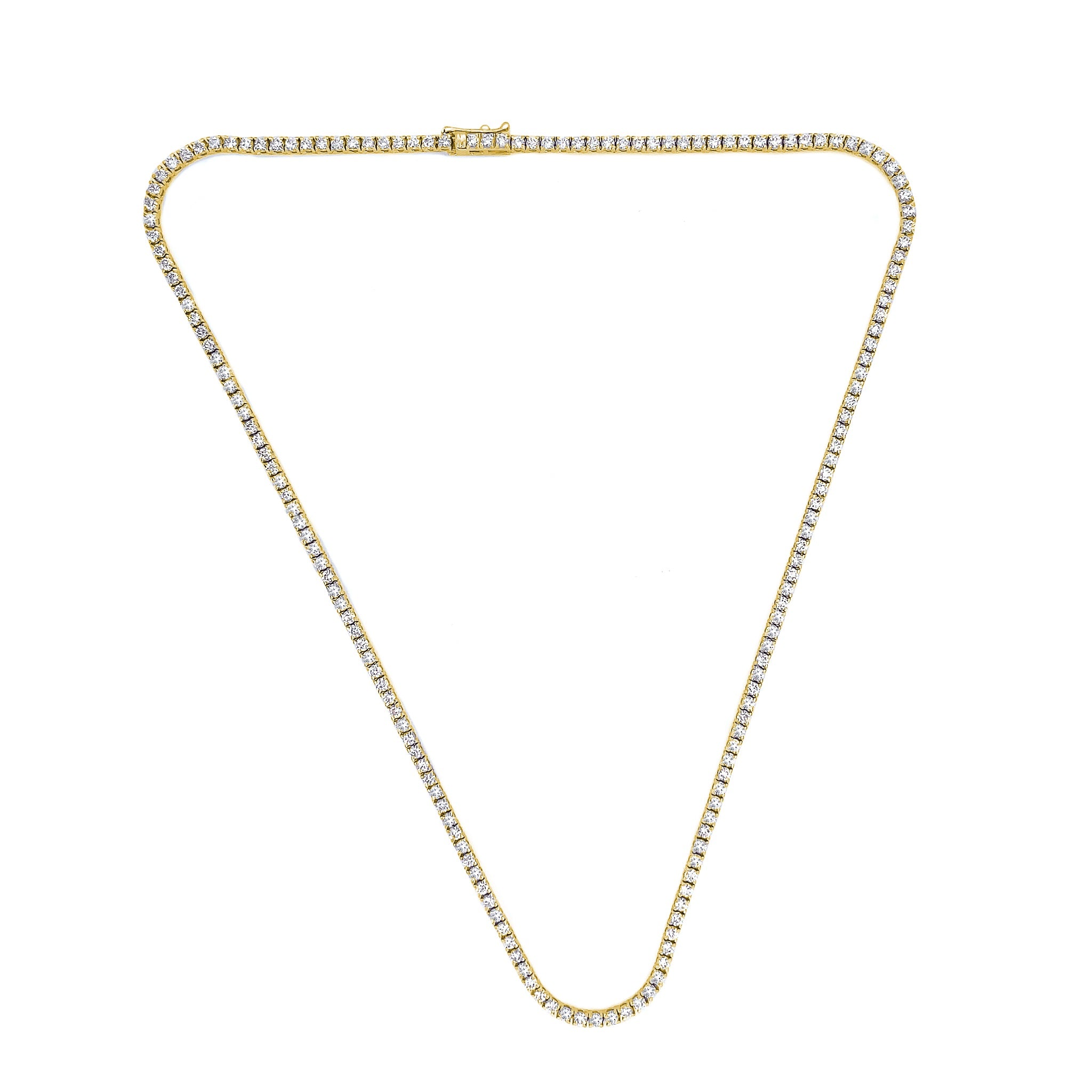 4-prong Straight-line Diamond Tennis Necklace