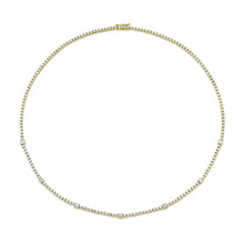 Load image into Gallery viewer, 4-prong Station Diamond Tennis Necklace