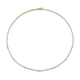 4-prong Station Diamond Tennis Necklace