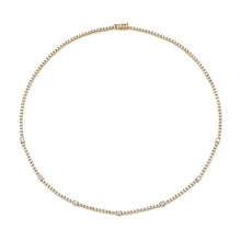 Load image into Gallery viewer, 4-prong Station Diamond Tennis Necklace