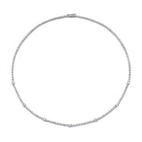 4-prong Station Diamond Tennis Necklace