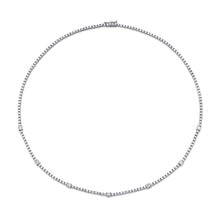 Load image into Gallery viewer, 4-prong Station Diamond Tennis Necklace