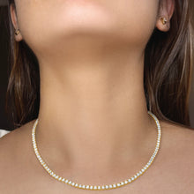 Load image into Gallery viewer, 4-prong Straight-line Diamond Tennis Necklace