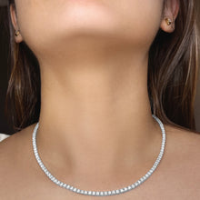 Load image into Gallery viewer, 4-prong Straight-line Diamond Tennis Necklace