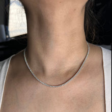 Load image into Gallery viewer, 4-prong Straight-line Diamond Tennis Necklace