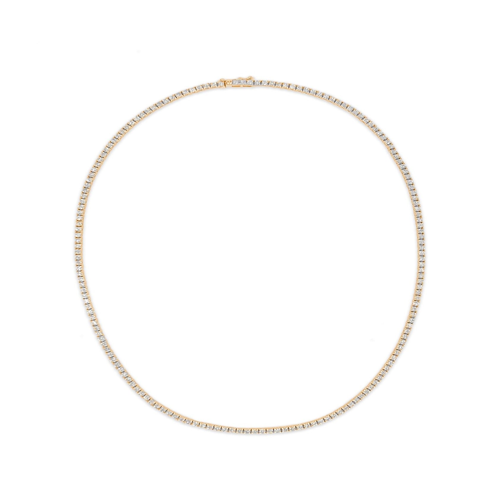 4-prong Straight-line Diamond Tennis Necklace