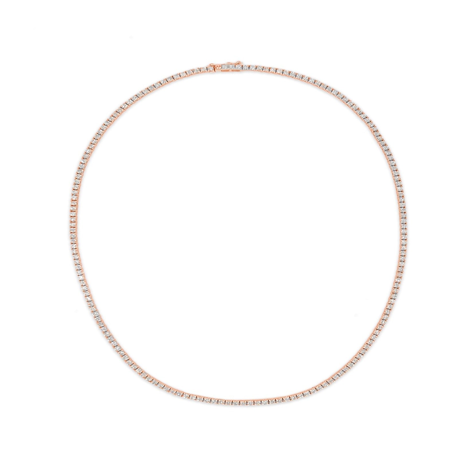 4-prong Straight-line Diamond Tennis Necklace