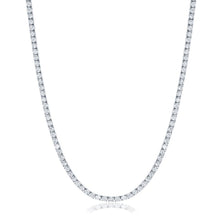 Load image into Gallery viewer, 4-prong Straight-line Half-way Diamond Tennis Necklace