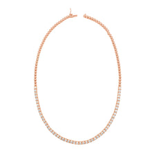 Load image into Gallery viewer, 4-prong Straight-line Half-way Diamond Tennis Necklace