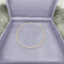 Load image into Gallery viewer, 3-prong Graduated Diamond Tennis Necklace