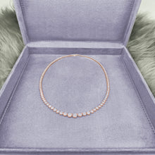 Load image into Gallery viewer, 3-prong Graduated Diamond Tennis Necklace