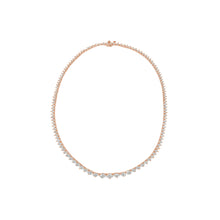 Load image into Gallery viewer, 3-prong Graduated Diamond Tennis Necklace