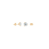 3-prong Martini Diamond Stud Earrings