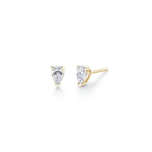 Load image into Gallery viewer, Prong-set Pear Solitaire Diamond Earrings