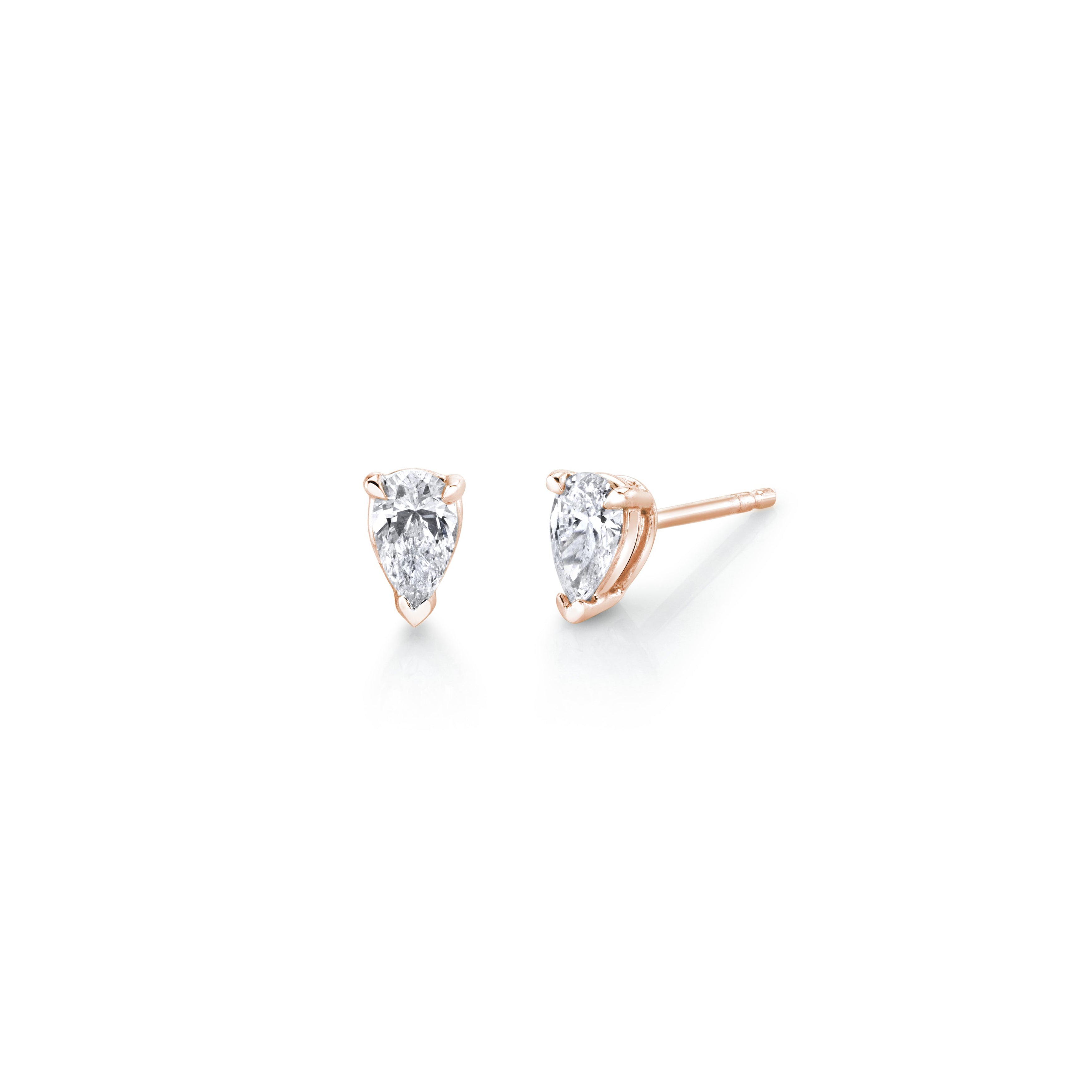 Prong-set Pear Solitaire Diamond Earrings