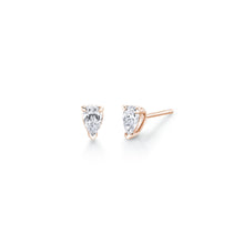 Load image into Gallery viewer, Prong-set Pear Solitaire Diamond Earrings