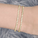 Bezel Diamond Tennis 2-in-1 Necklace/Bracelet, natural diamonds, 14K gold, view 4